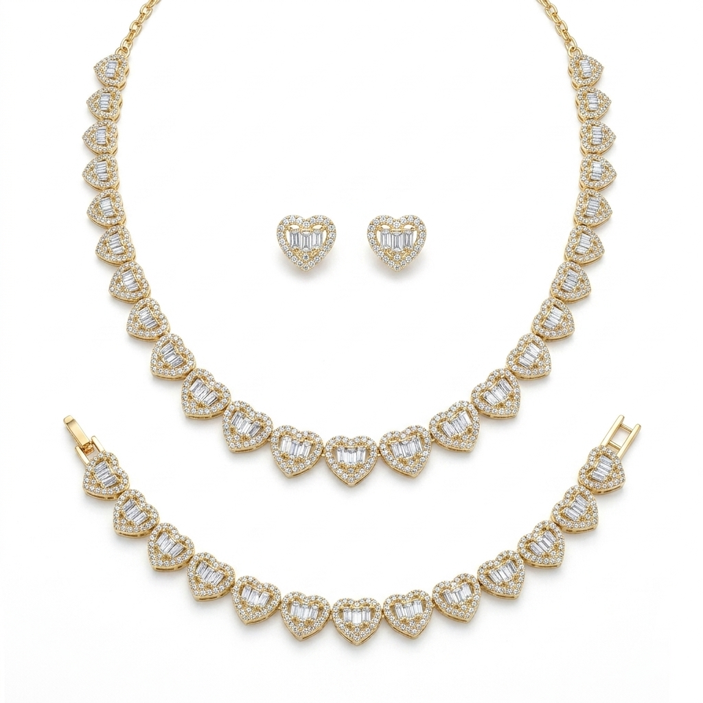 1. Vintage-Style Gold & Lavender Pearl Jewelry Set